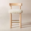Ghế quầy bar Perle Shearling and Oak Wood